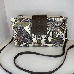 Sakroots Multicolor Owl Crossbody Wallet Olympic pastel Smart Phone purse.